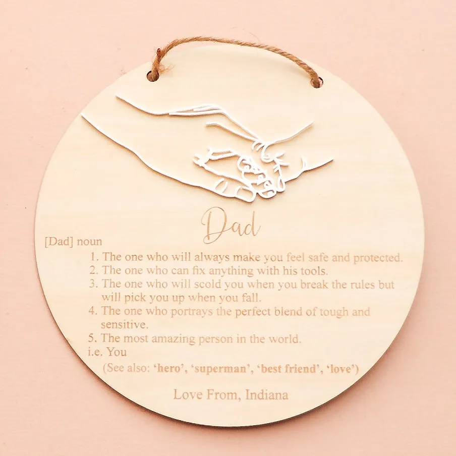 Definition Father Plaque - One Child