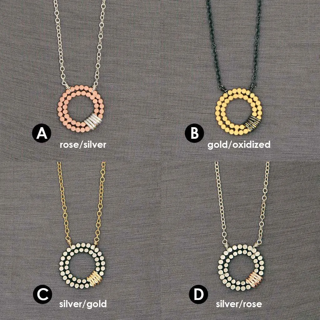 Double Beaded Circle Necklace (N1364/N1365)