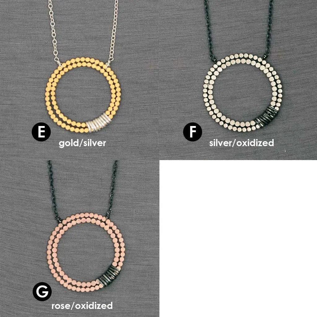 Double Beaded Circle Necklace (N1364/N1365)