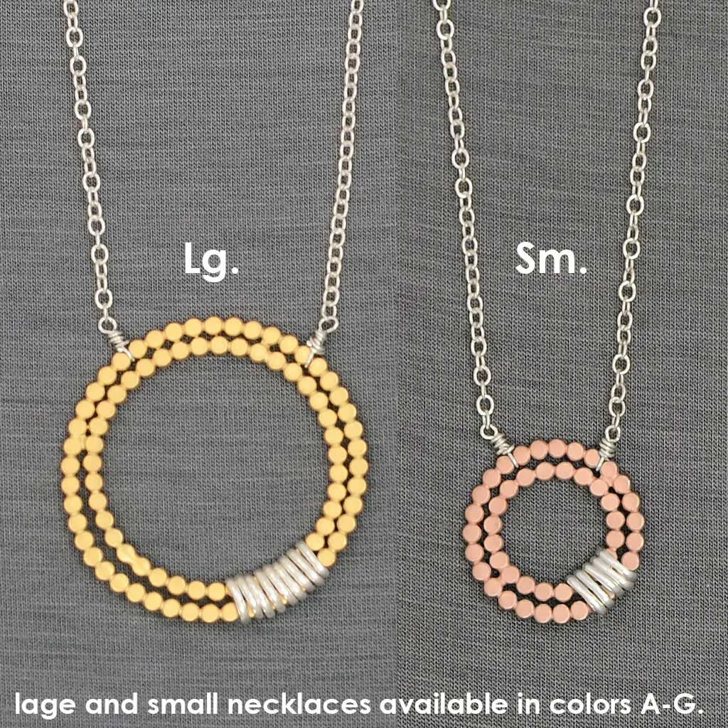 Double Beaded Circle Necklace (N1364/N1365)