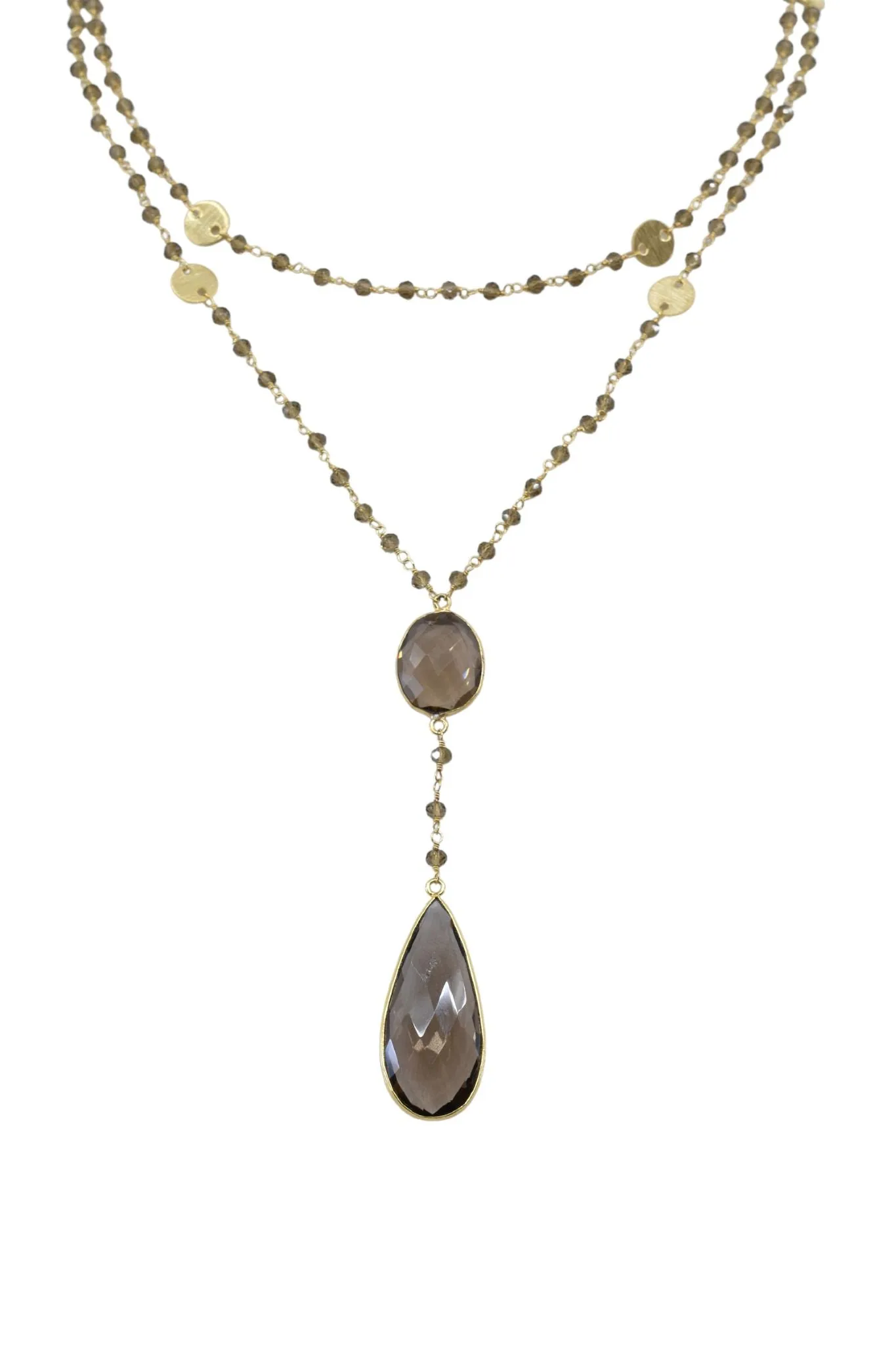 Double Diana Denmark Necklace in Smoky Quartz