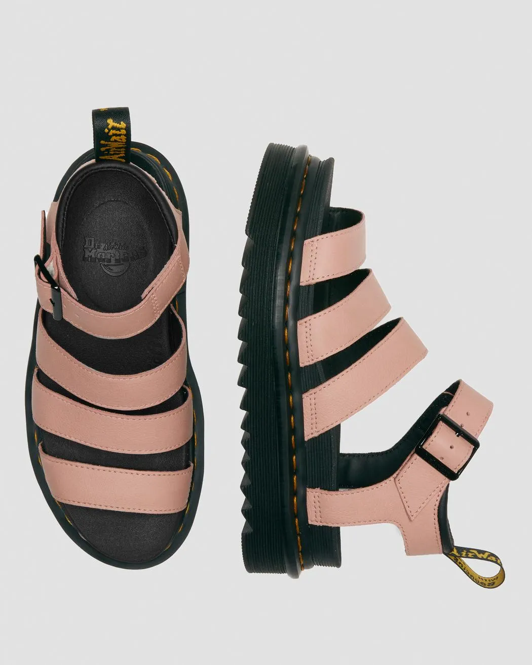 Dr. Martens Women's BLAIRE PISA LEATHER STRAP SANDALS (PEACH/BEIGE)