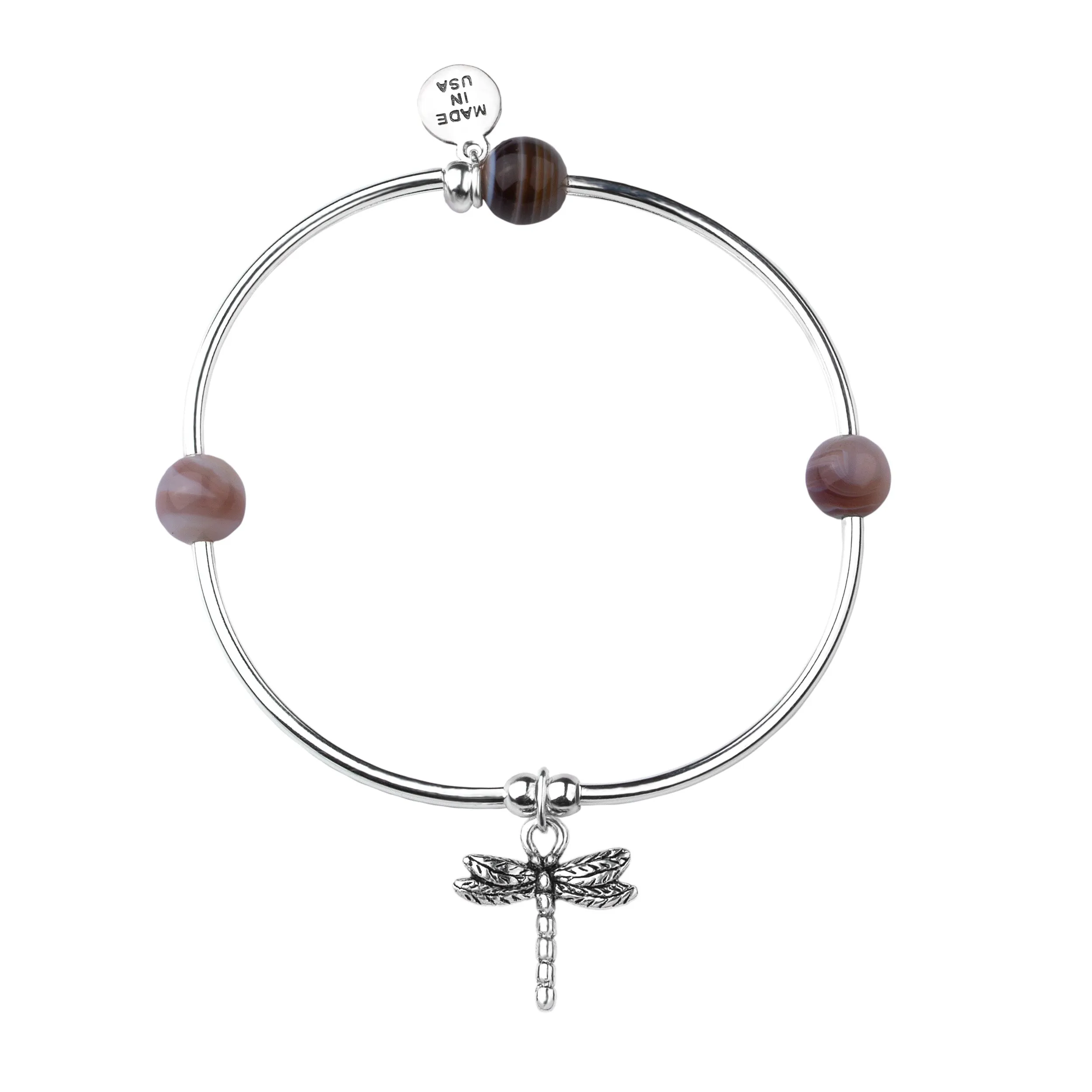 Dragonfly | Soft Bangle Charm Bracelet |  Botswana