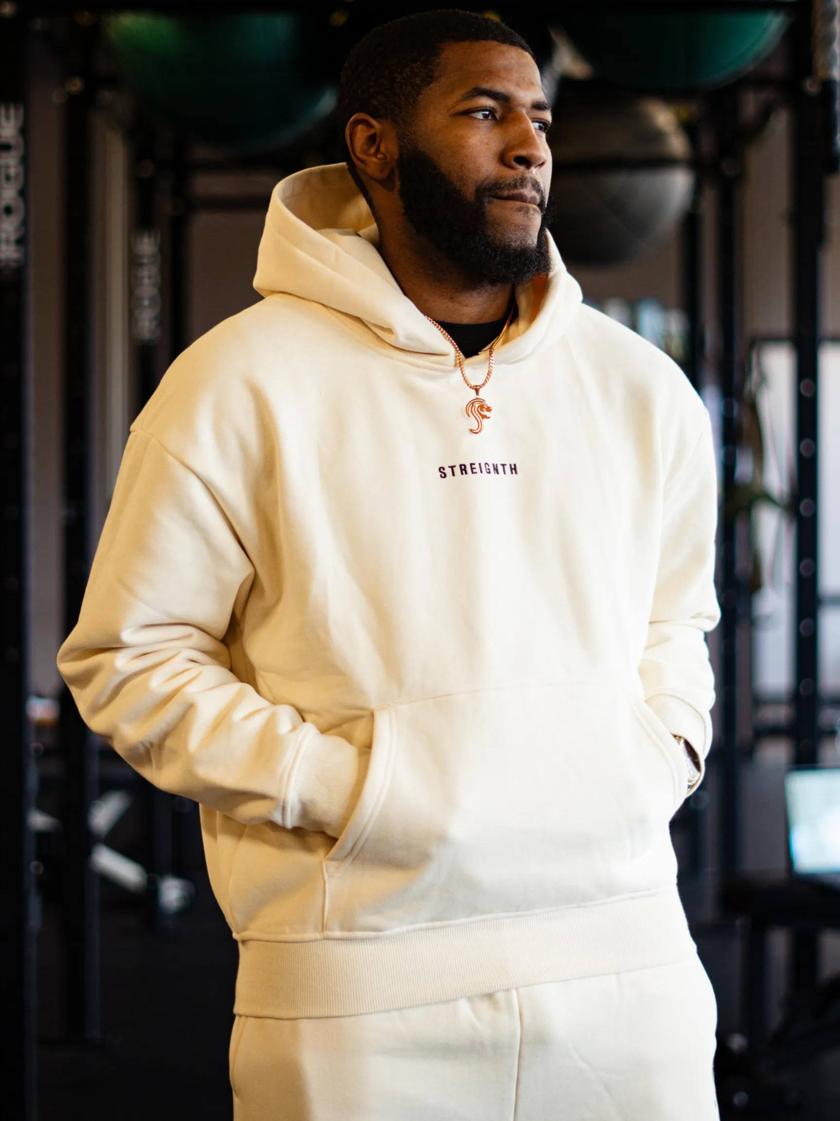 ELEMENT HOODIE (CREAM & BROWN)