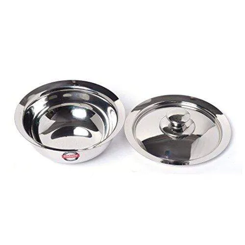 Embassy Stainless Steel Eco Dish With Lid, Pack Of 2, Size 2, 1100 Ml / Bowl