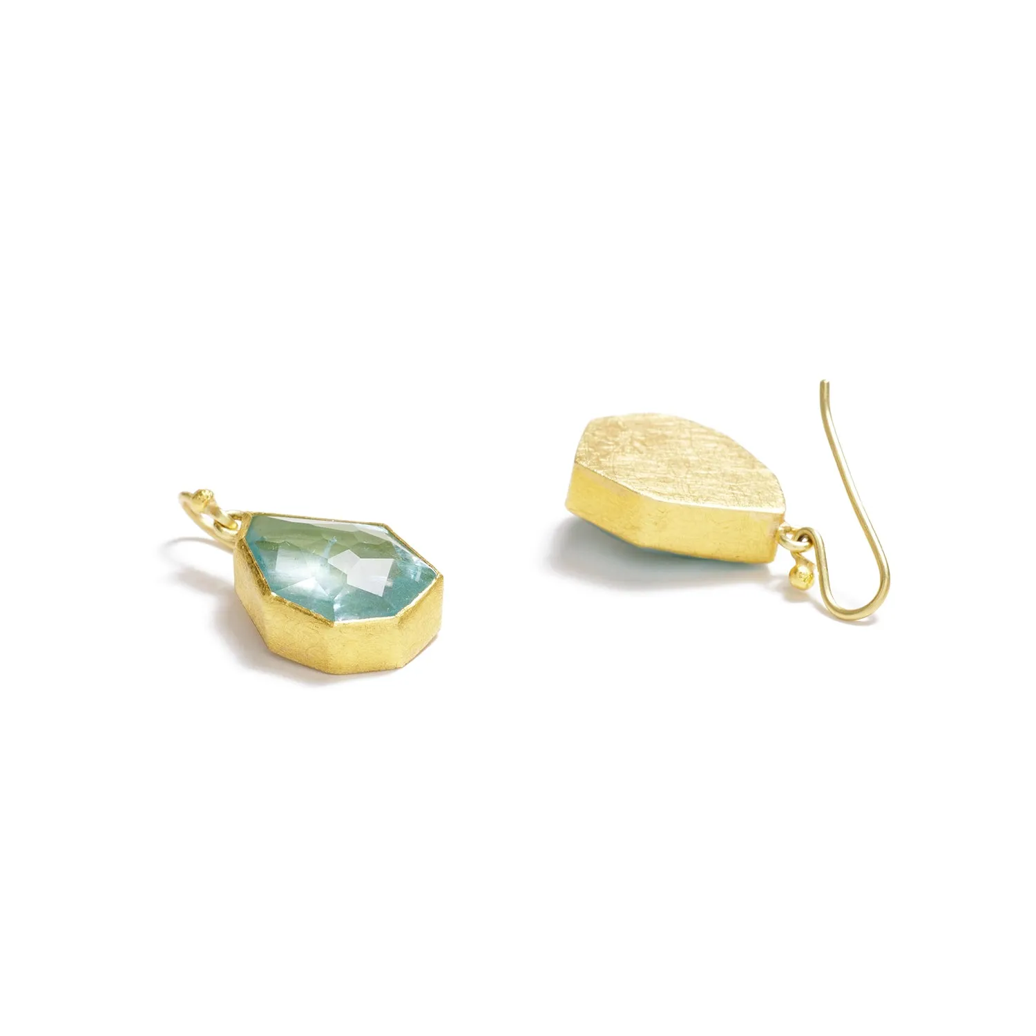 Faceted Aqua Earrings