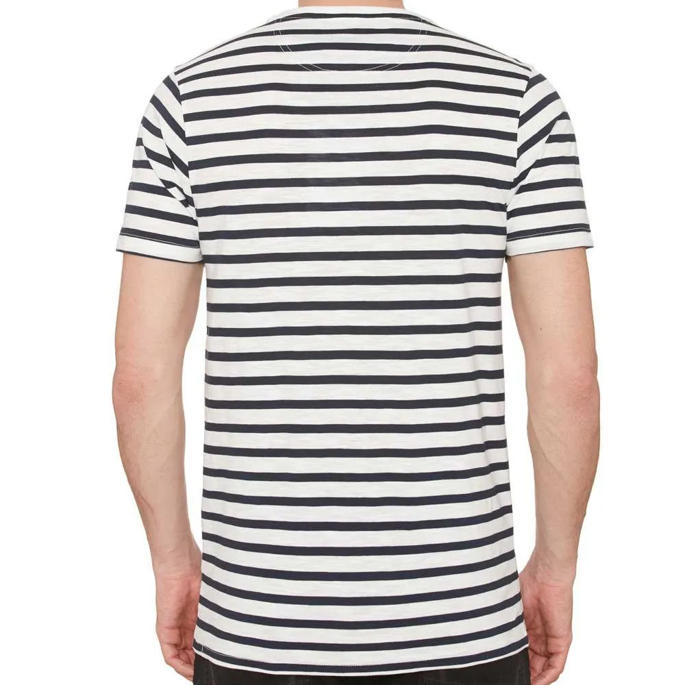 Farah Lennox Striped Logo T-Shirt Navy