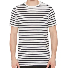 Farah Lennox Striped Logo T-Shirt Navy