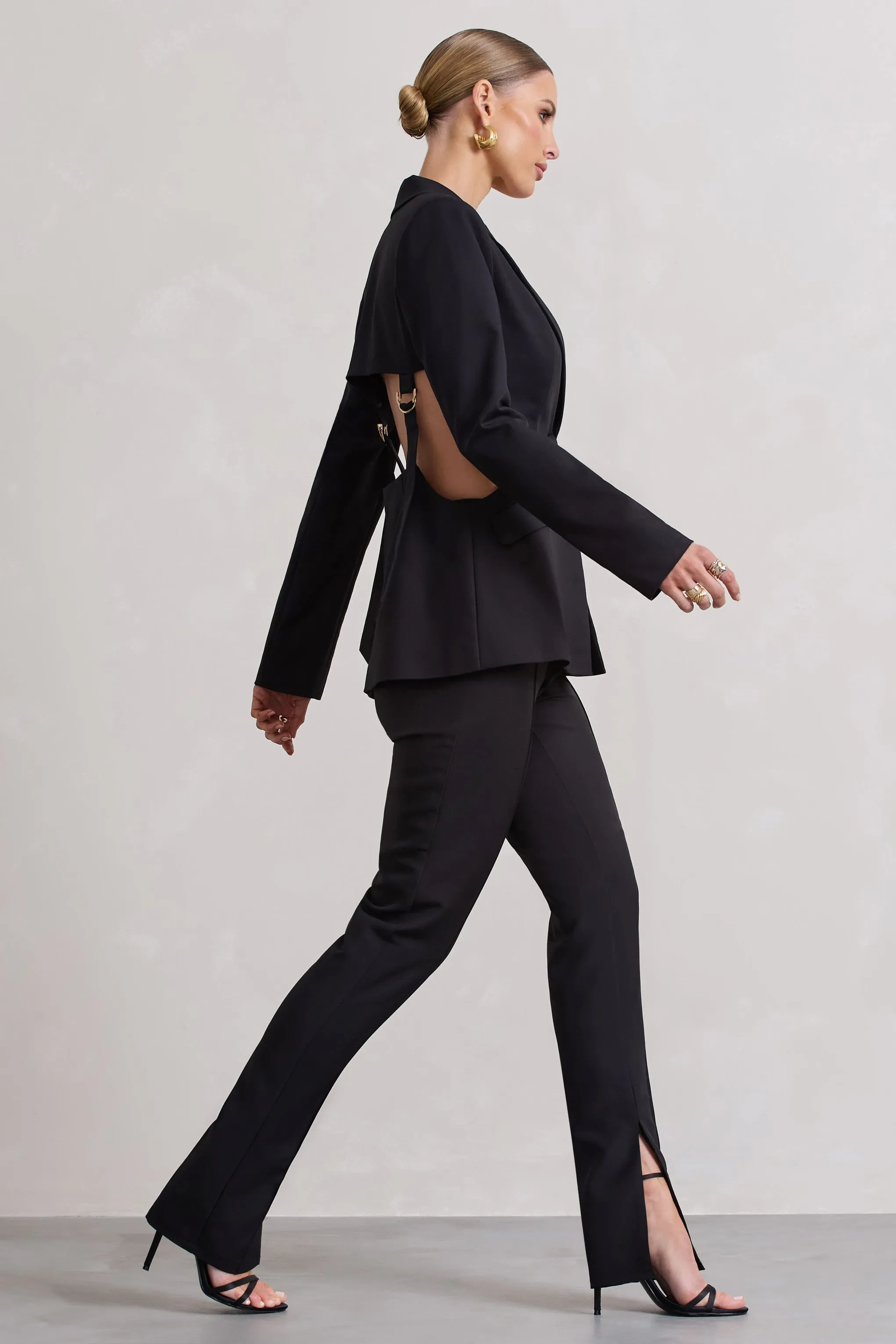 Fixation | Black Tailored Cut Out Blazer