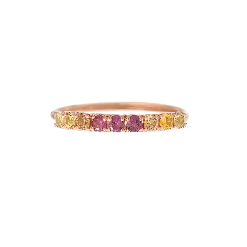 French Lavender Double Linea Ombré Sapphire Bar Ring