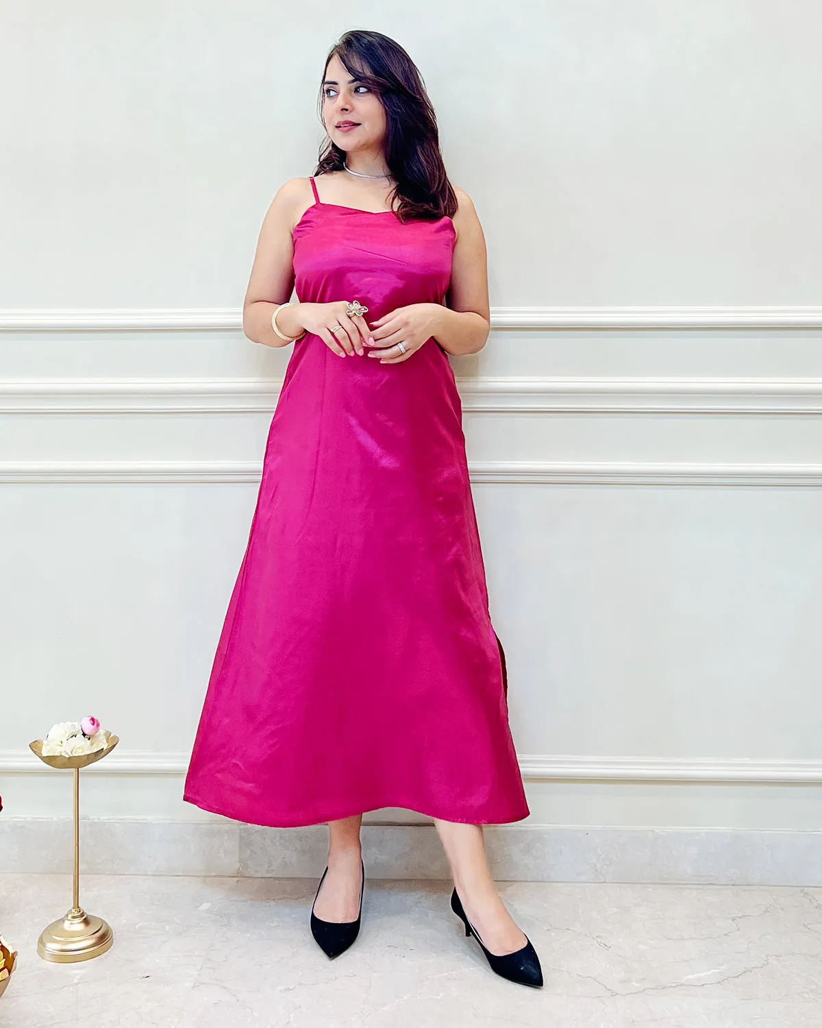 Fuchsia Long Sheath Dress