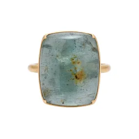 Gabriella Kiss 18k Large Cushion Moss Aquamarine Ring