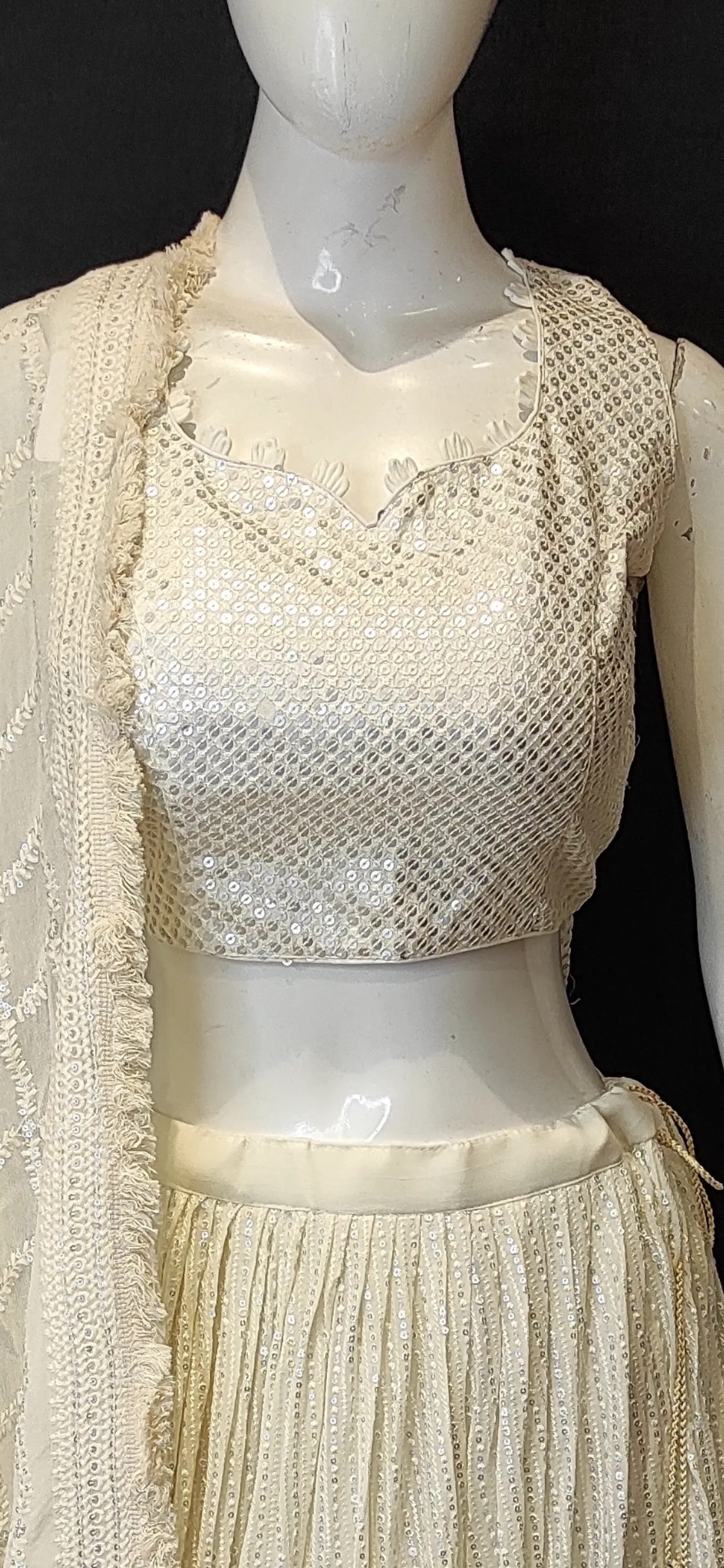 Georgette Lehenga Choli with Chikankari Work and Net Dupatta