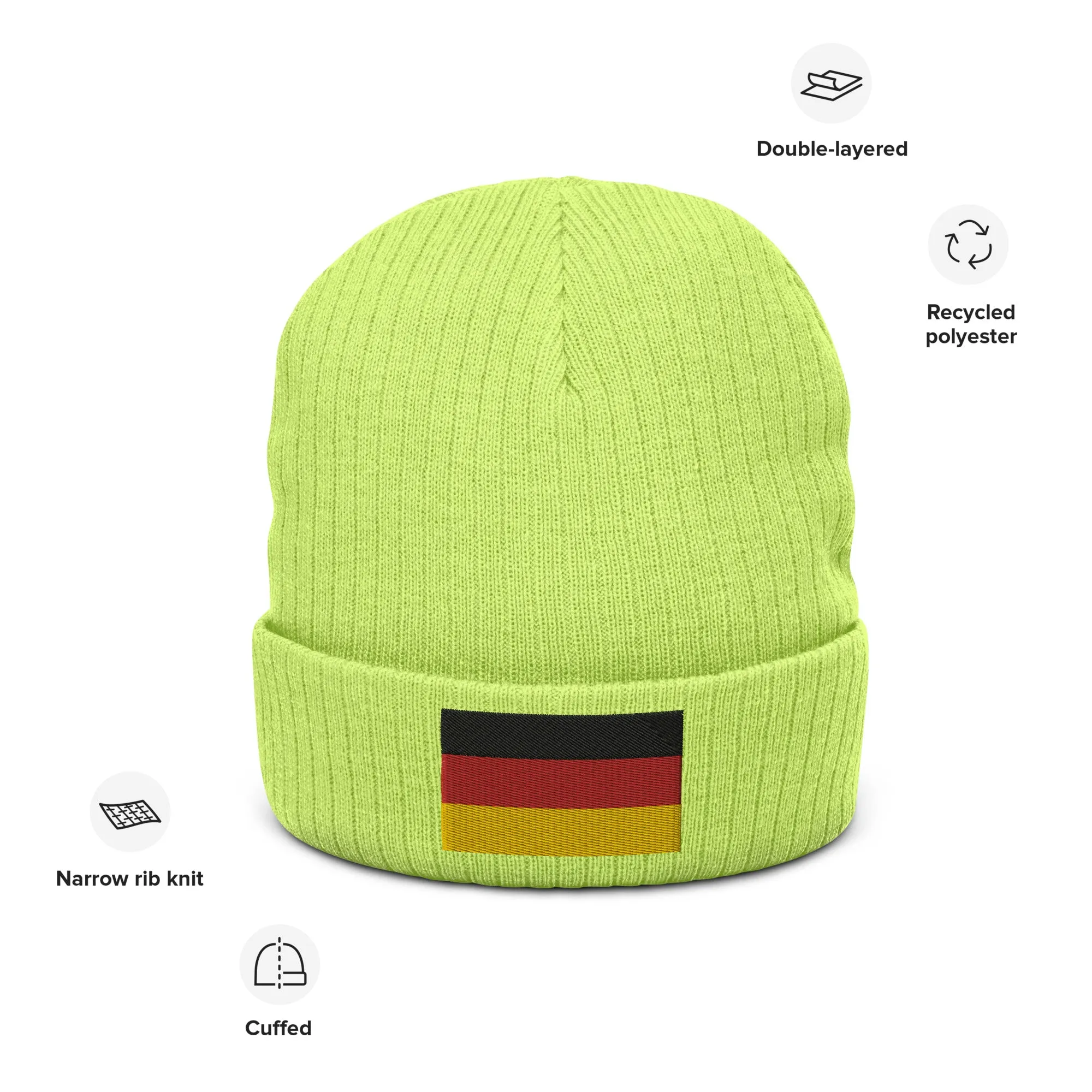 German Hat Premium Quality / Embroidered Flag Of Germany / 8 Colors / Recycled Polyester Clothing