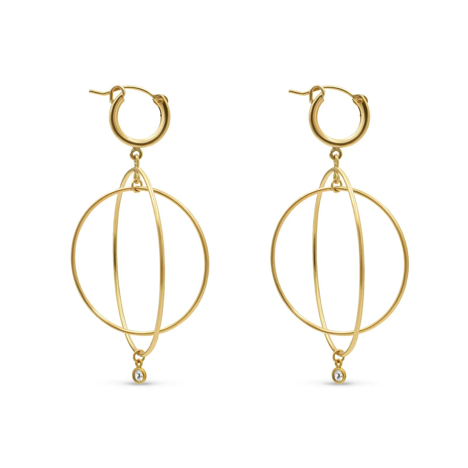 Gold Filled - Double Hoop Huggie Earrings