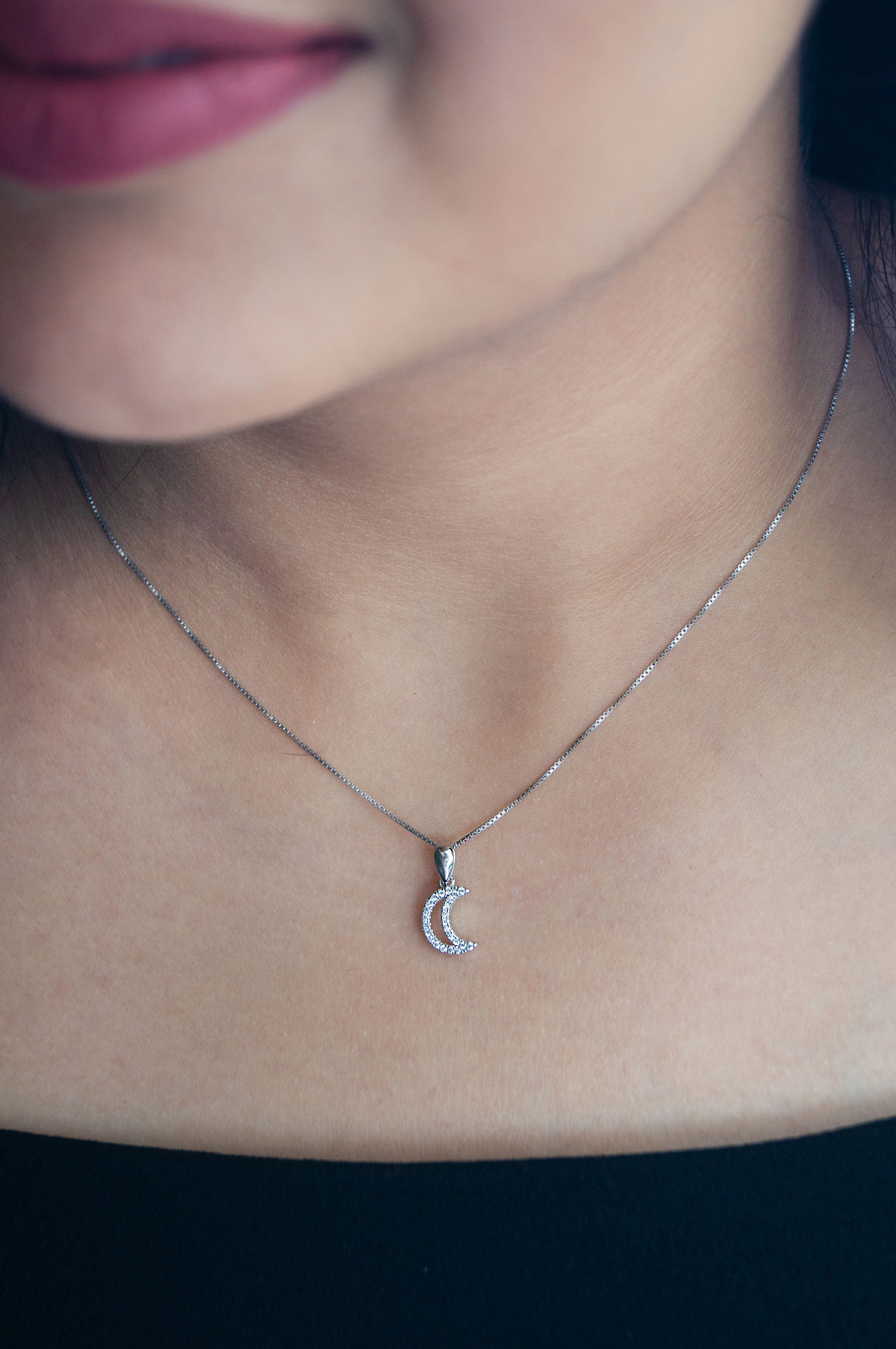 Half Moon Sterling Silver Pendant