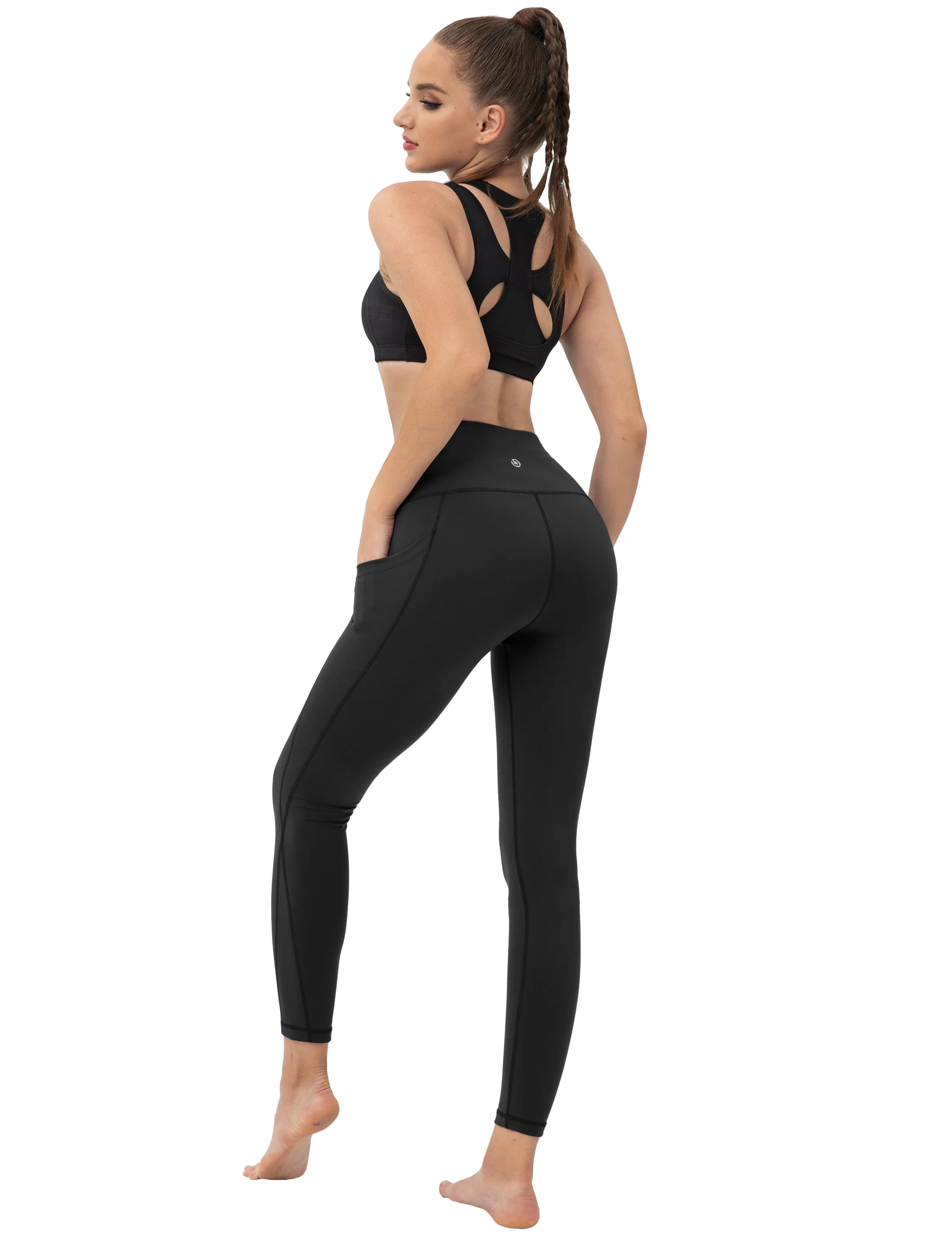 High Waist Side Pockets Yoga Pants black