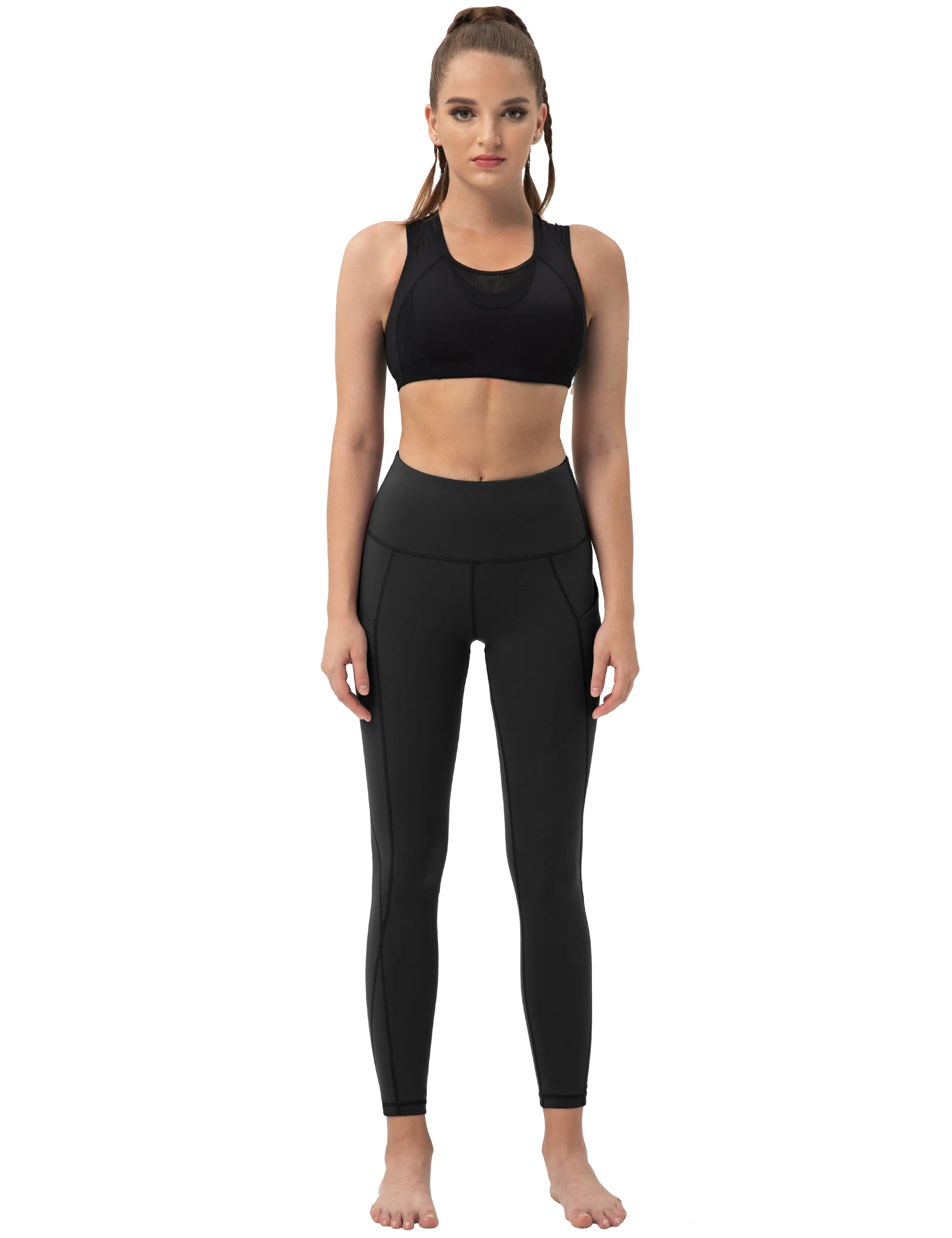 High Waist Side Pockets Yoga Pants black