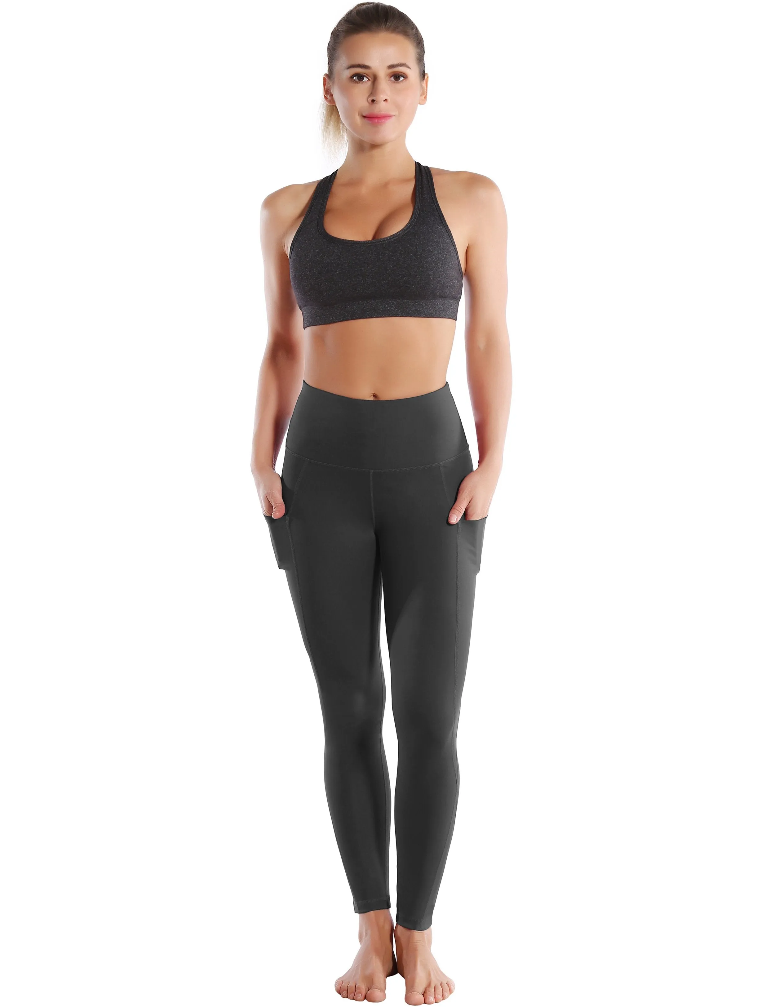 High Waist Side Pockets yogastudio Pants shadowcharcoal ins_yogastudio