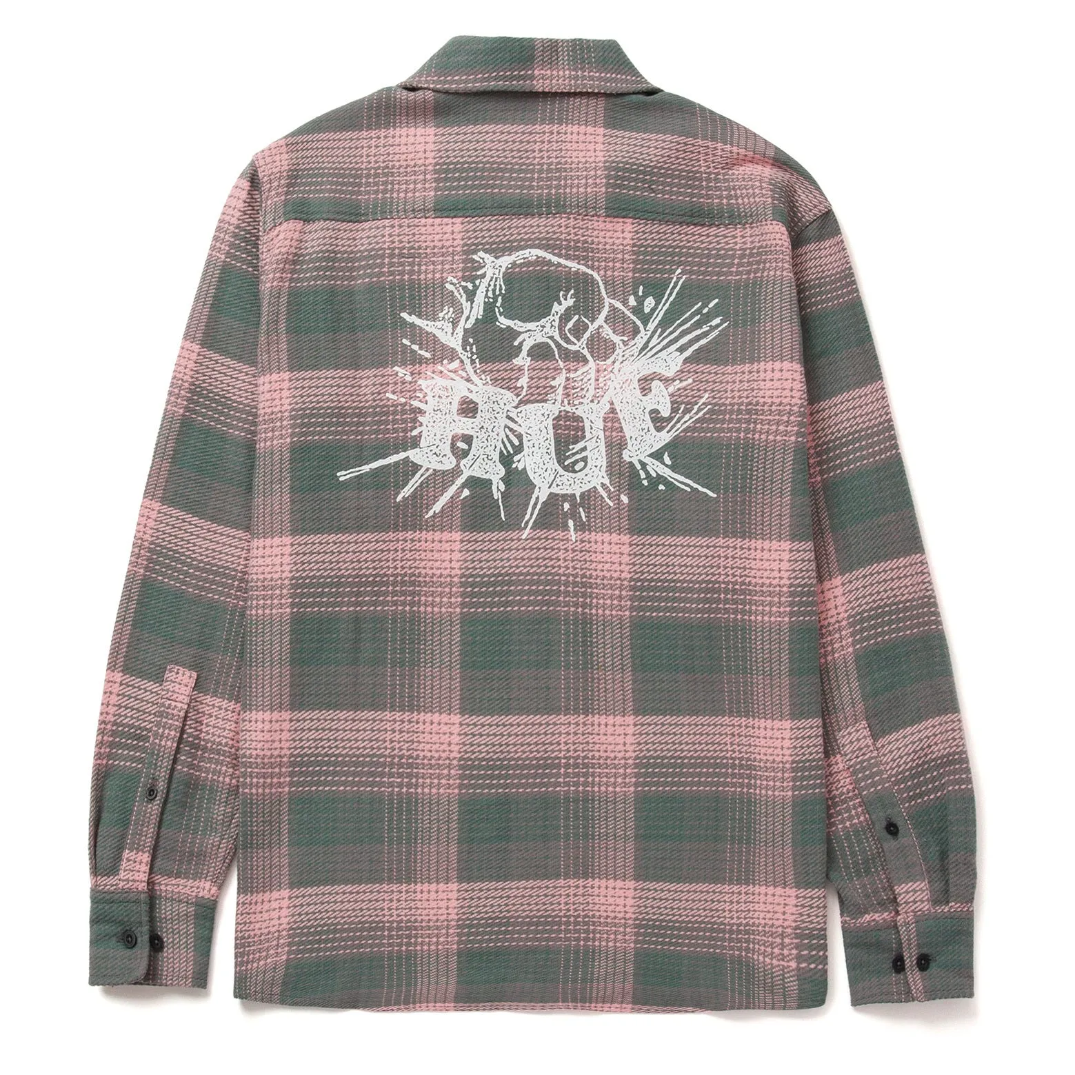 HUF CHEMISE SMASH FLANNEL OVERSHIRT PINK