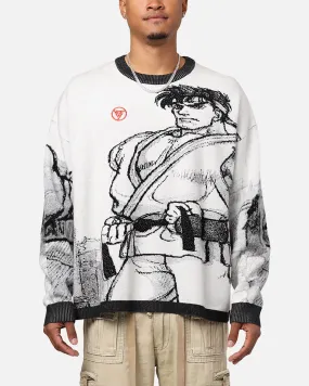 Hypland X Street Fighter Ryu Cropped Sweater White/Black