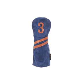 Invitational Edition Waxed Canvas golf headcover in Navy 3 fairway wood