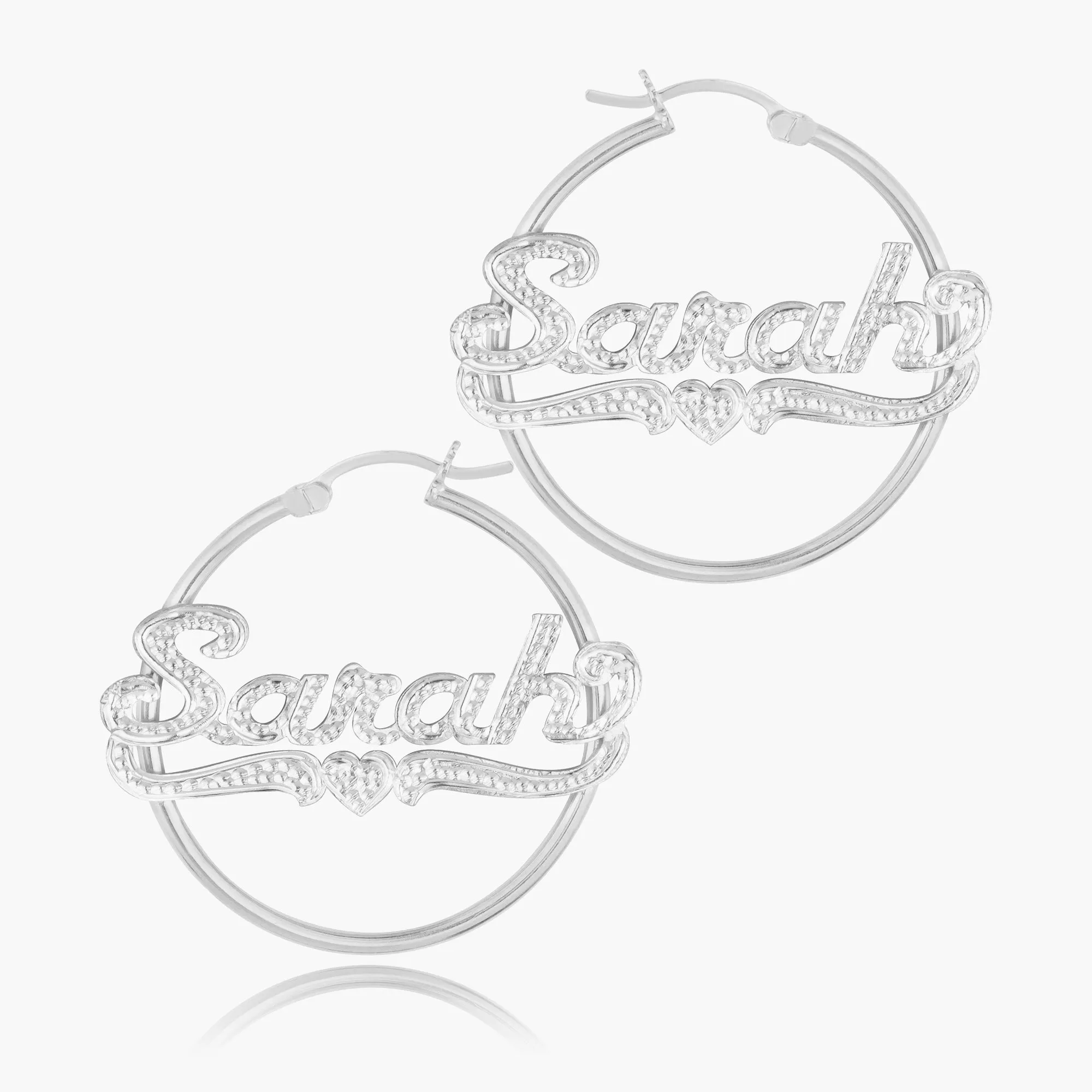 Kid's Mini Frosted Hoop Name Earrings