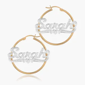 Kid's Mini Frosted Hoop Name Earrings