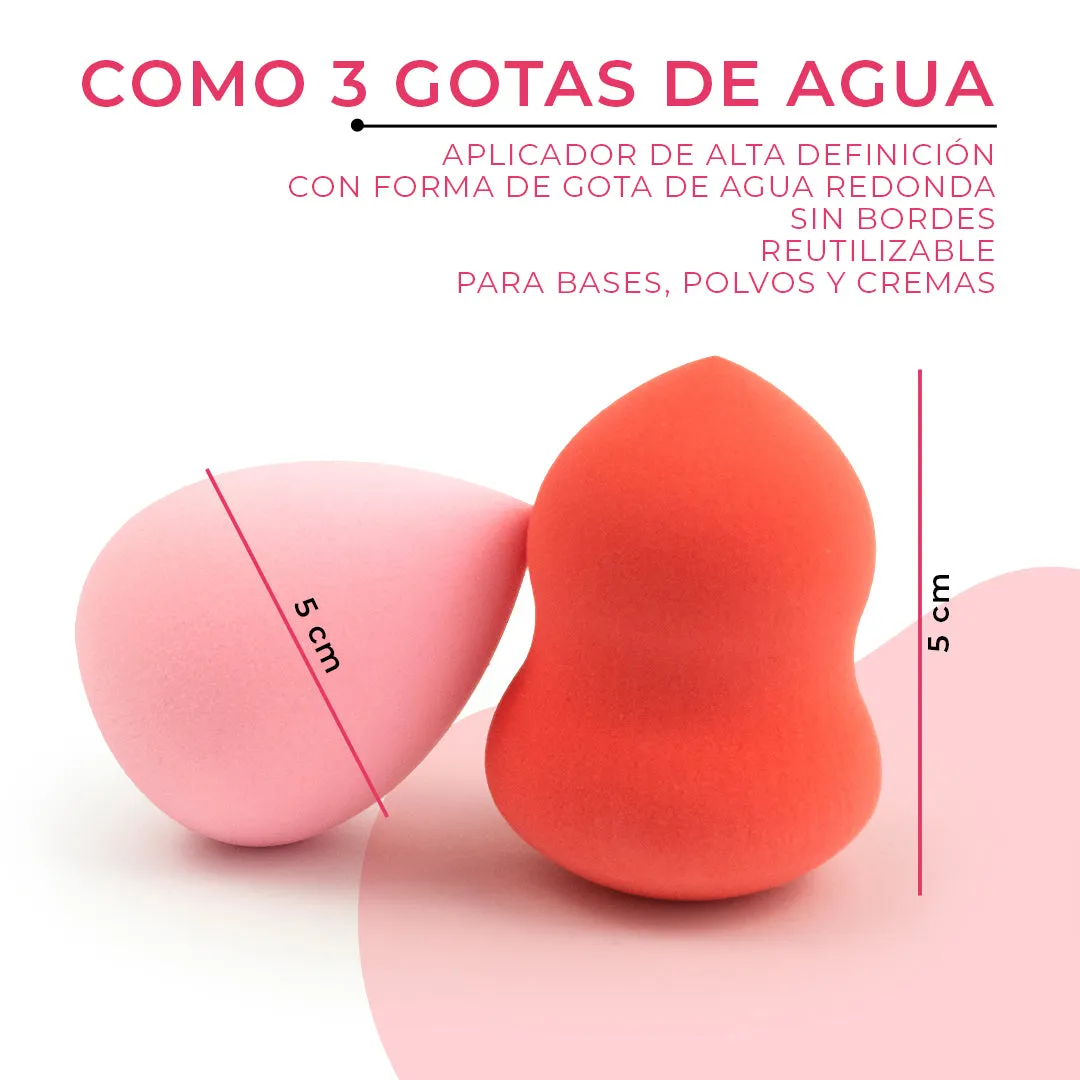 KIT MAKE UP GLAM CON 5 PARES DE PESTAÑAS MAGNÉTICAS, ESPONJAS Y BROCHAS