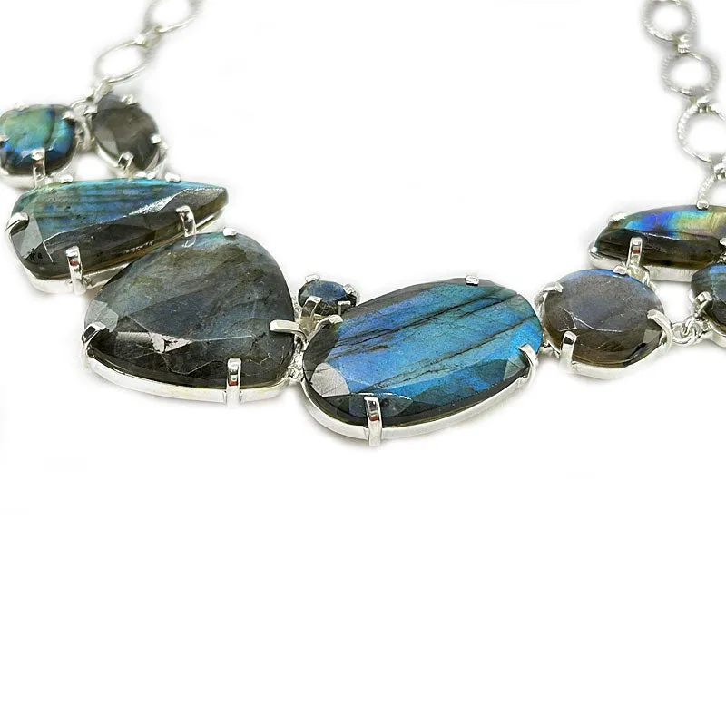 Labradorite Chunky Gemstone Bohemian Necklace