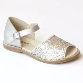 L'Amour Girls Glitter Open Toe Sandal