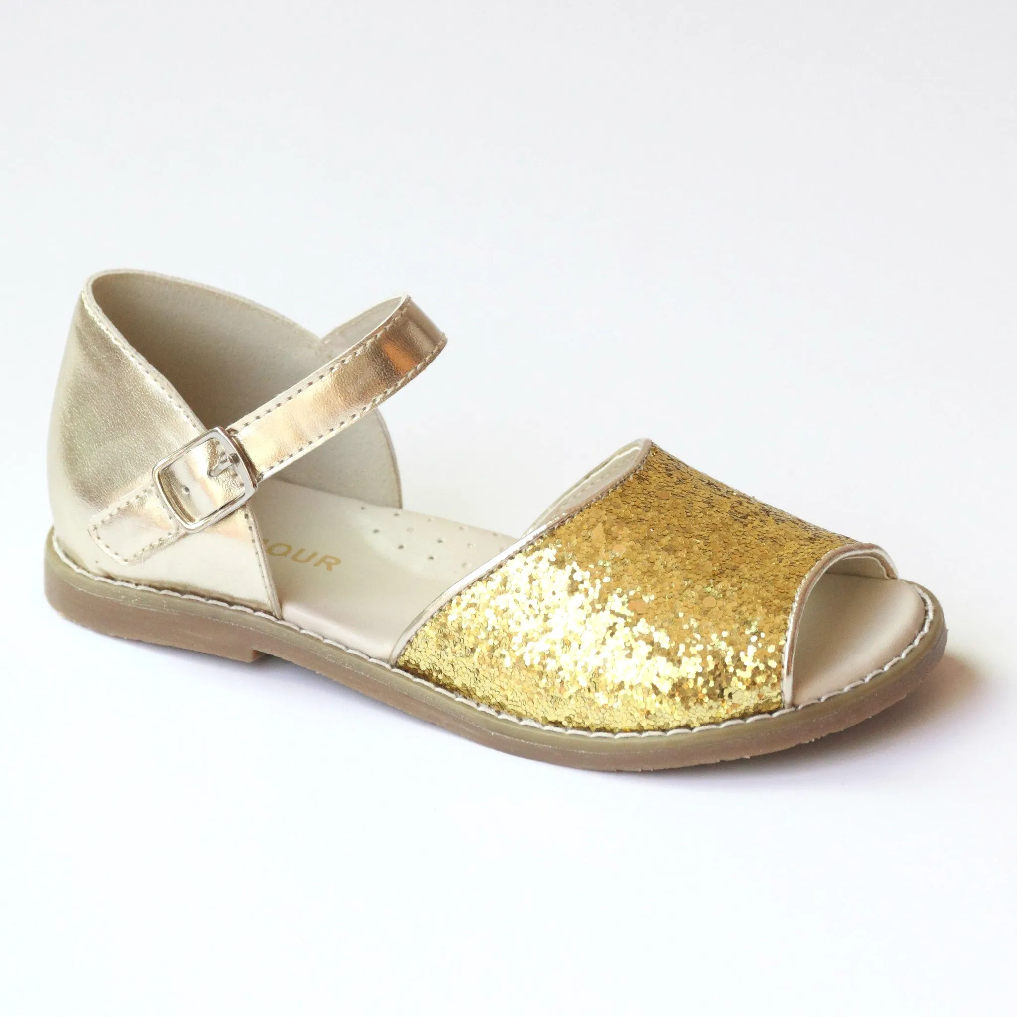 L'Amour Girls Glitter Open Toe Sandal