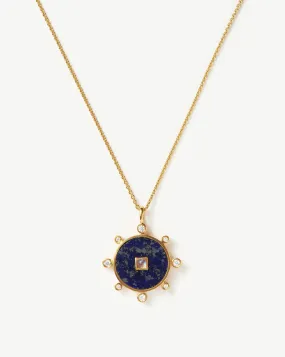 Lapis Amulet Pendant Necklace | 18ct Gold Plated Vermeil/Lapis