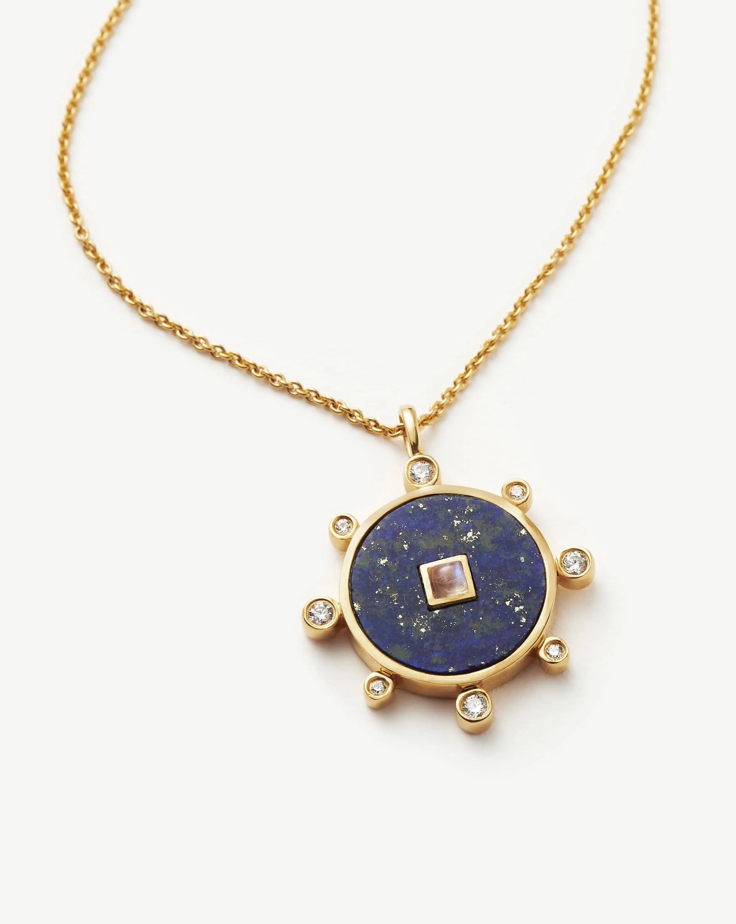 Lapis Amulet Pendant Necklace | 18ct Gold Plated Vermeil/Lapis