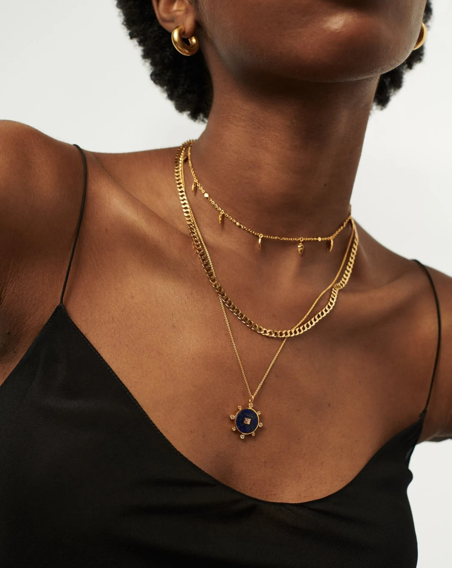 Lapis Amulet Pendant Necklace | 18ct Gold Plated Vermeil/Lapis