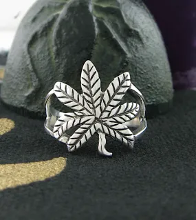 Large Cannabis Marijuana Pot Leaf Ring