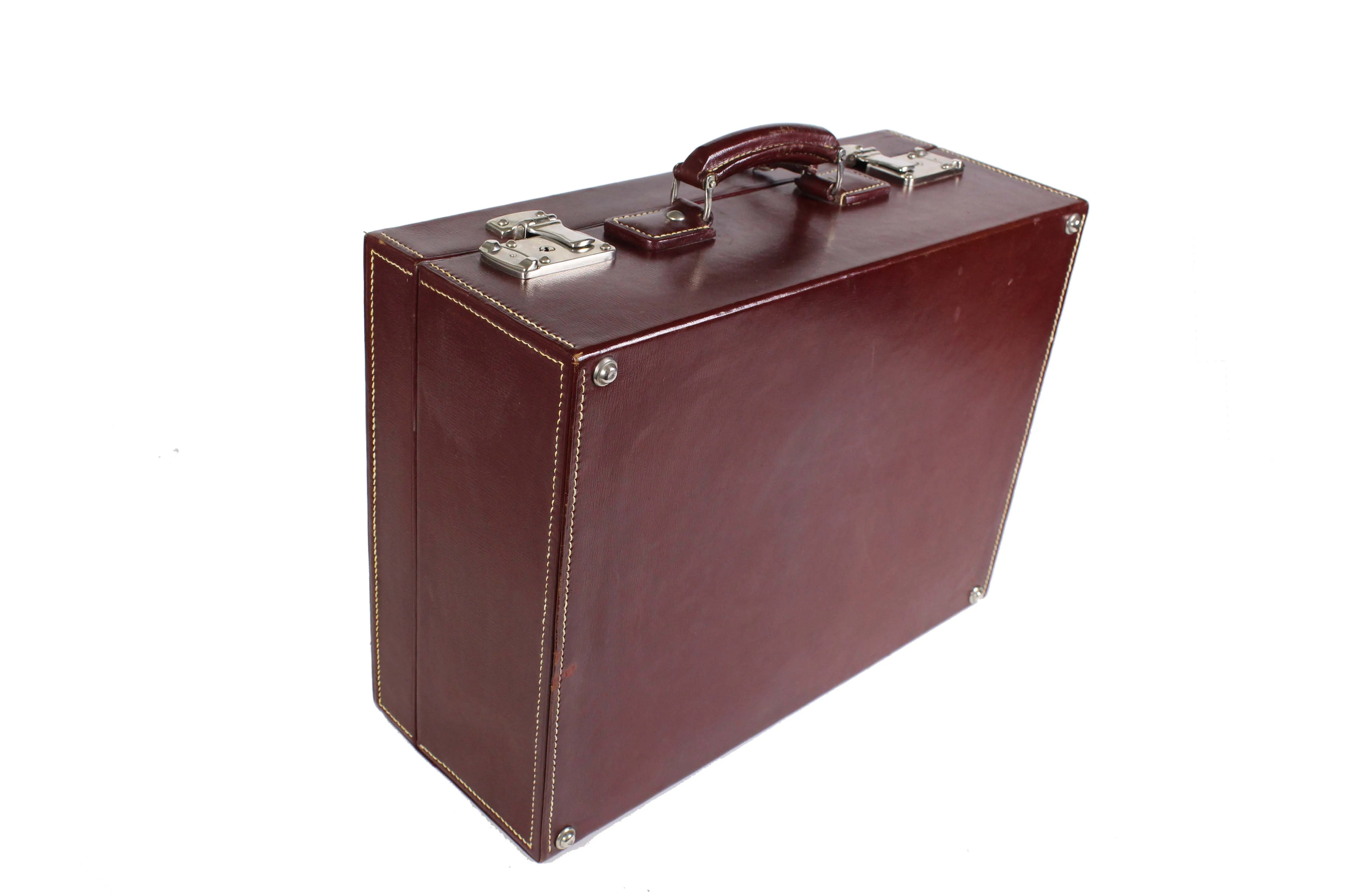 LOEWE burgundy leather travel briefcase