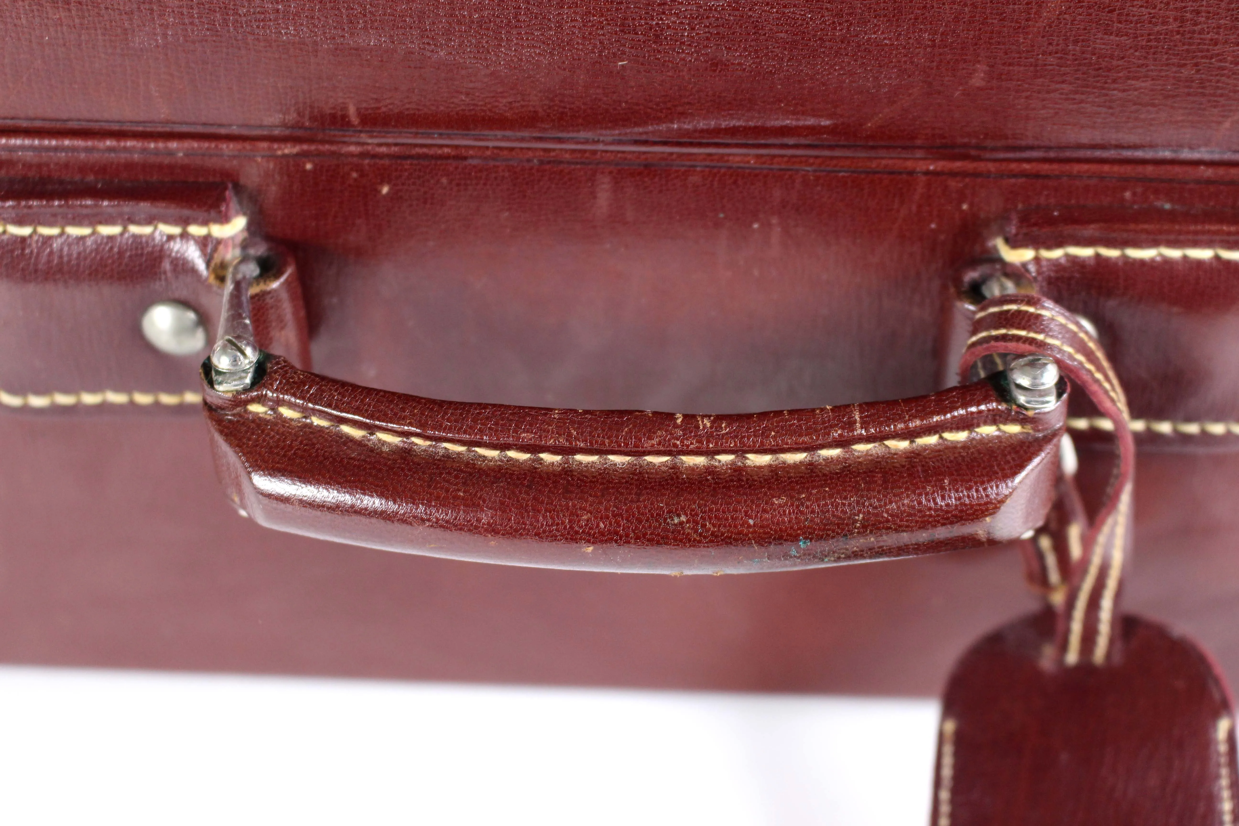 LOEWE burgundy leather travel briefcase