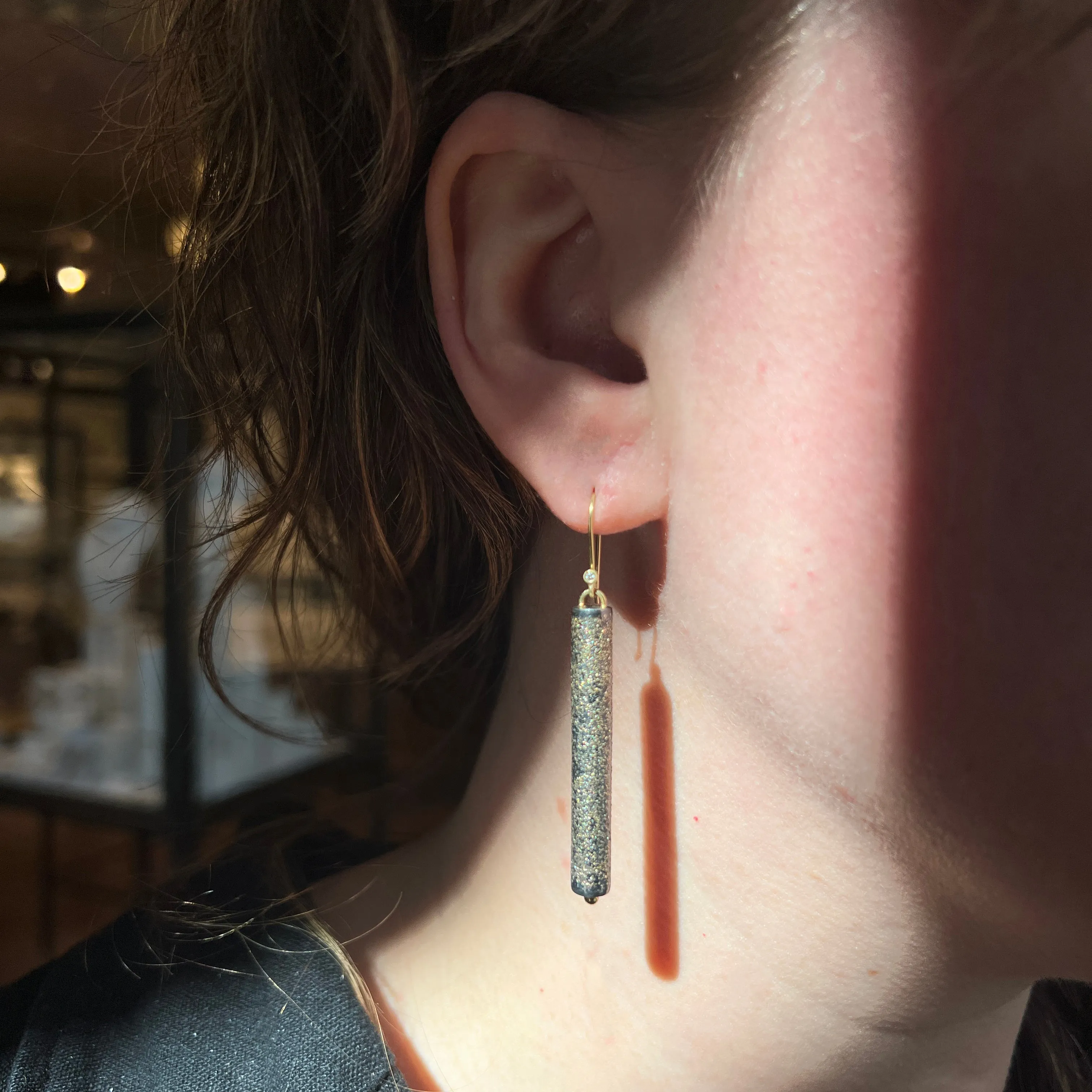 Long Tube Stardust Earrings