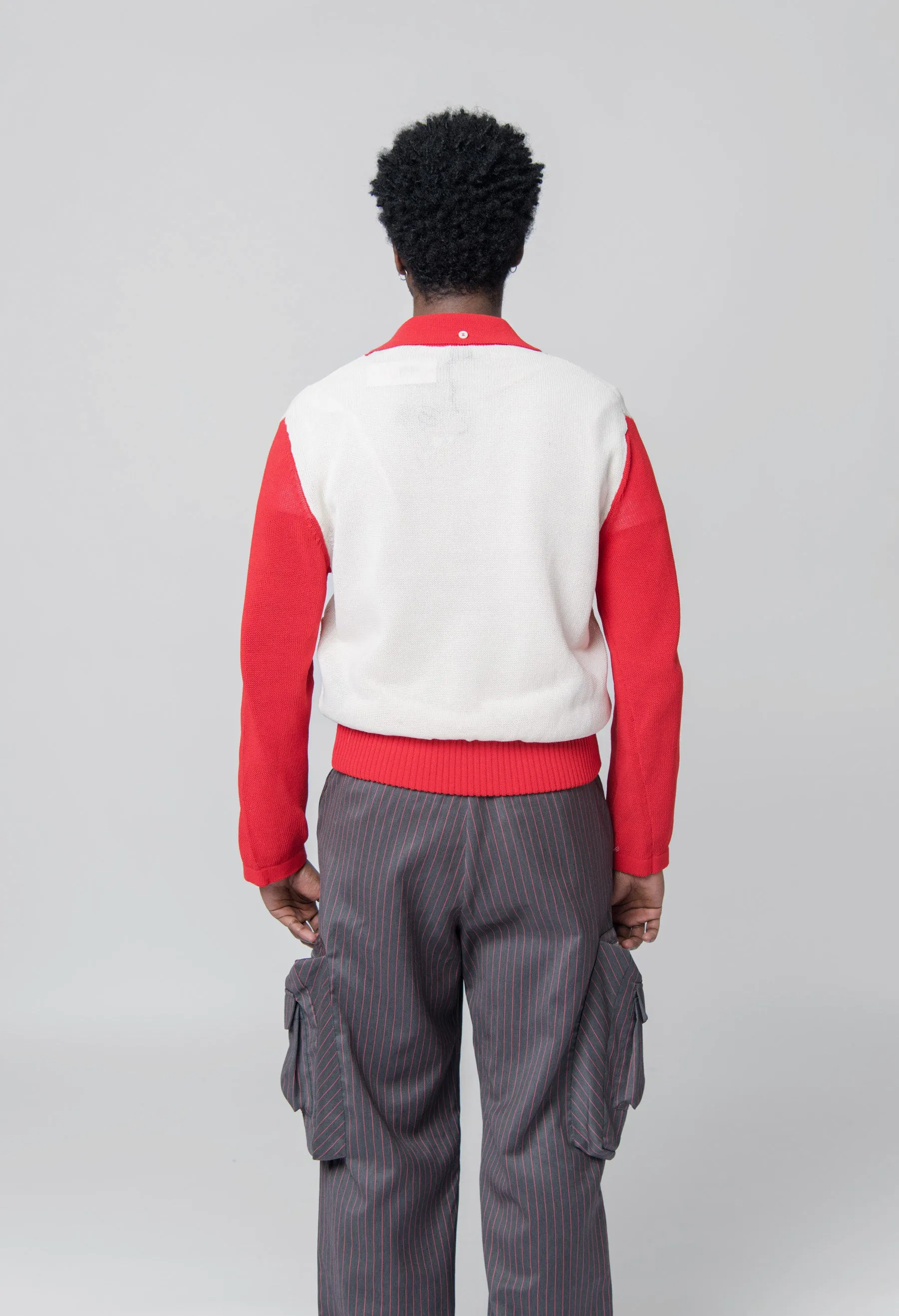 L/S Dahlia Bowler Red/Off White