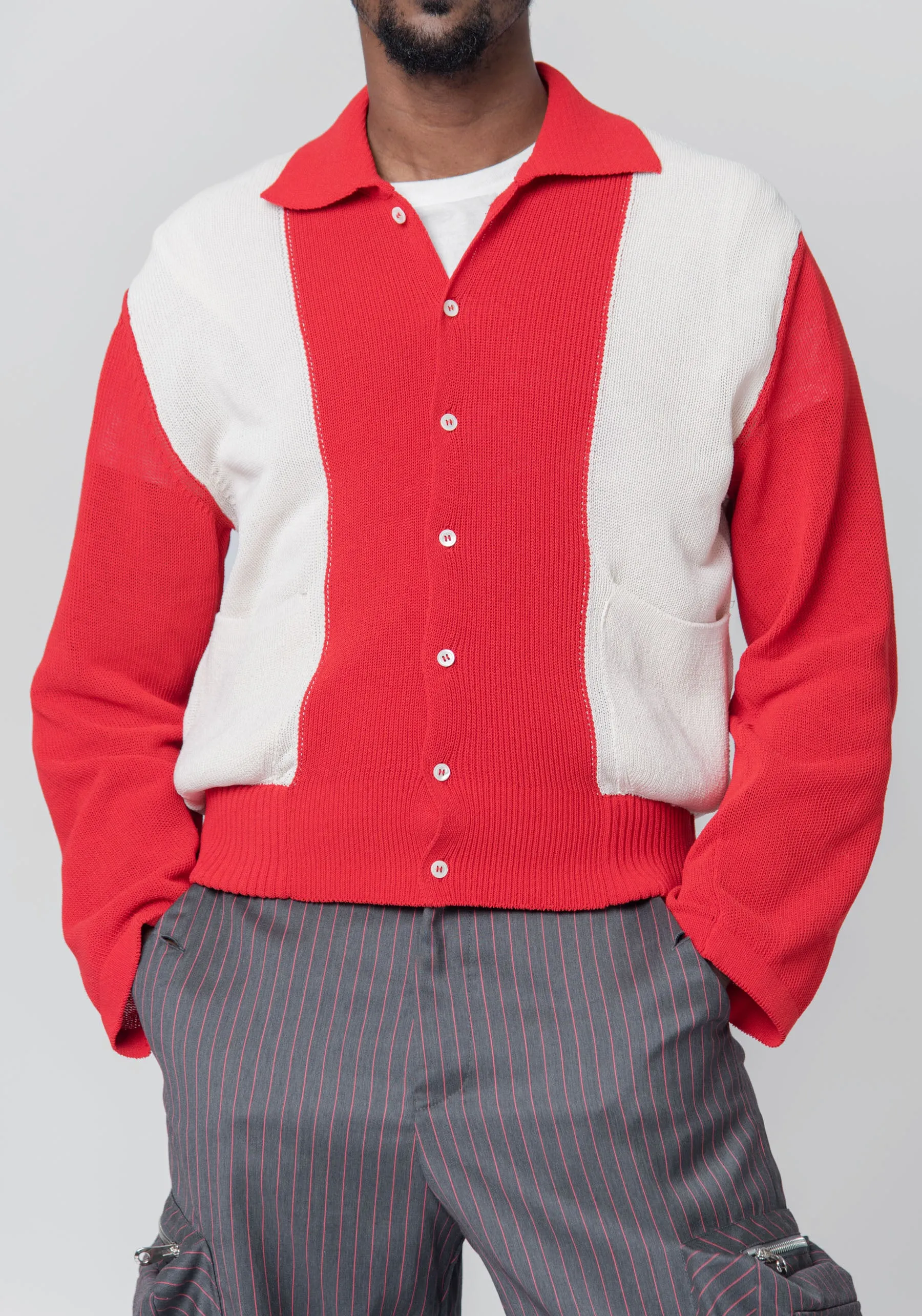 L/S Dahlia Bowler Red/Off White