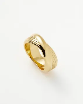 Lucy Williams Chunky Entwine Ridge Ring | 18ct Gold Plated