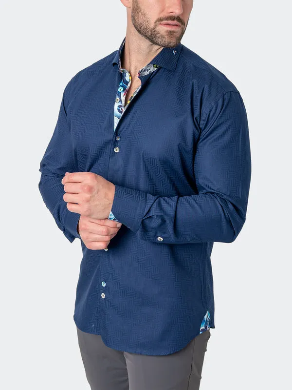 Maceoo Stretch Shirt | Einstein Cubic Blue