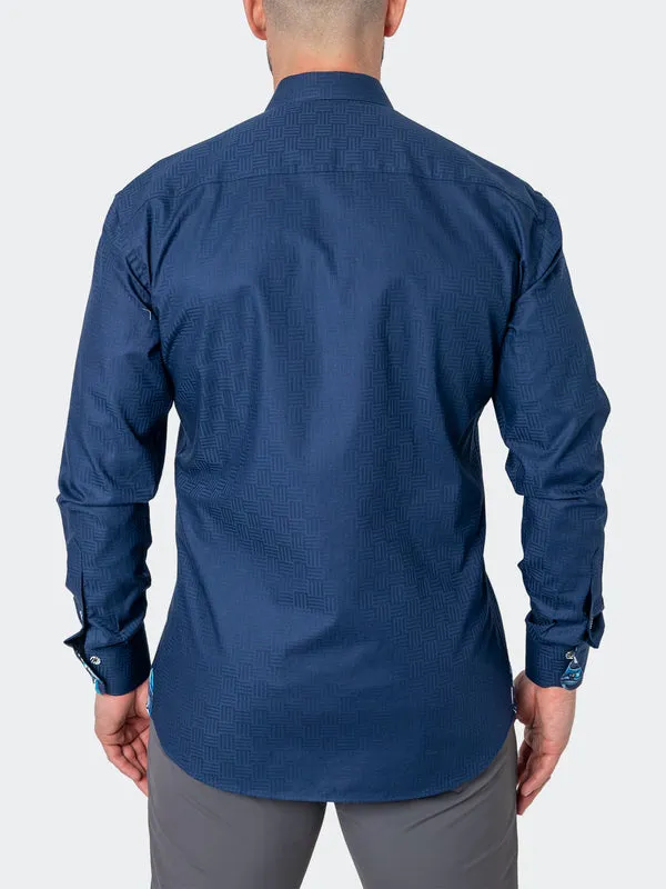 Maceoo Stretch Shirt | Einstein Cubic Blue