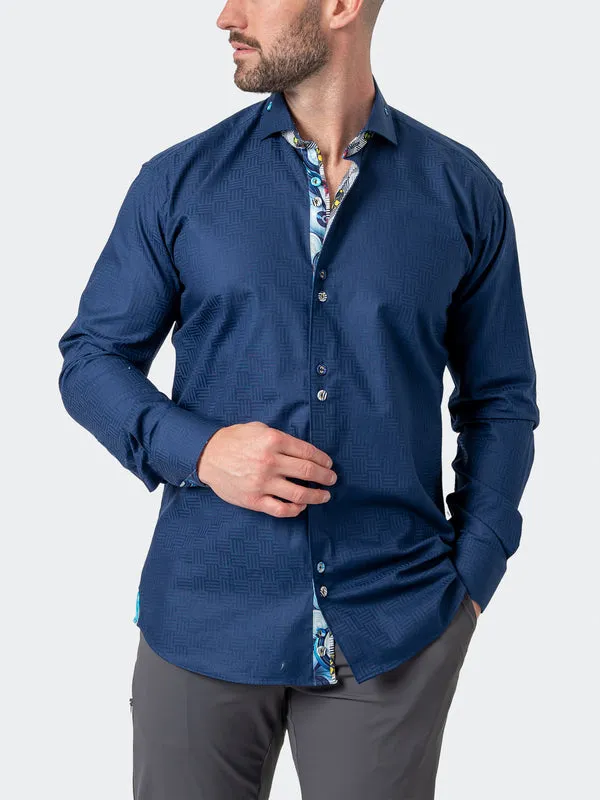 Maceoo Stretch Shirt | Einstein Cubic Blue