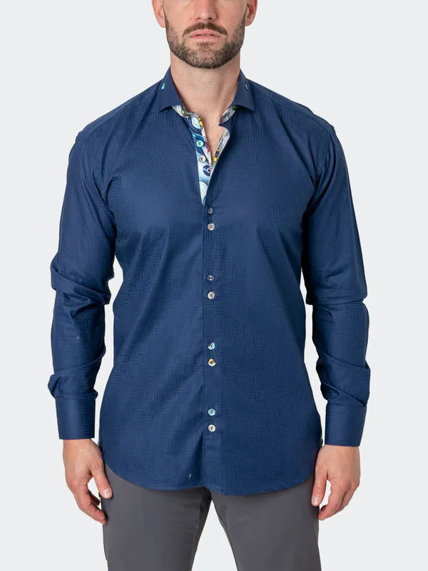 Maceoo Stretch Shirt | Einstein Cubic Blue