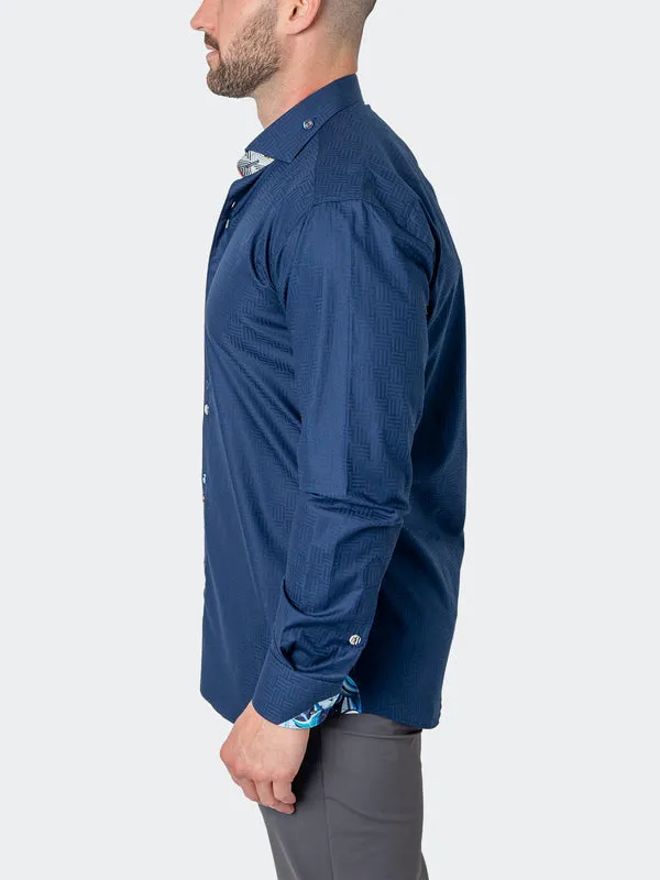 Maceoo Stretch Shirt | Einstein Cubic Blue