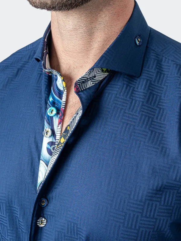 Maceoo Stretch Shirt | Einstein Cubic Blue