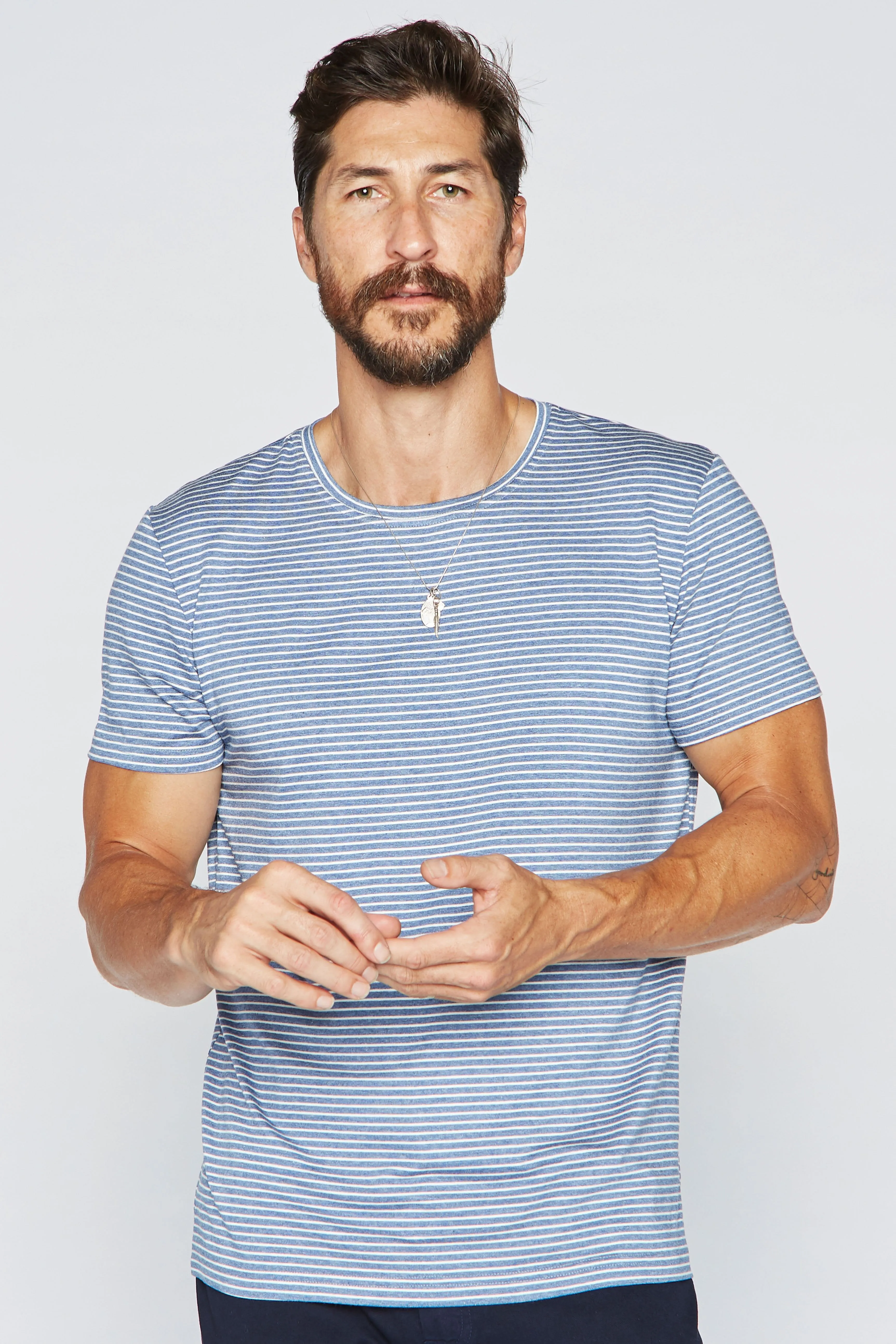 Men's Crew Neck Stripe Tee