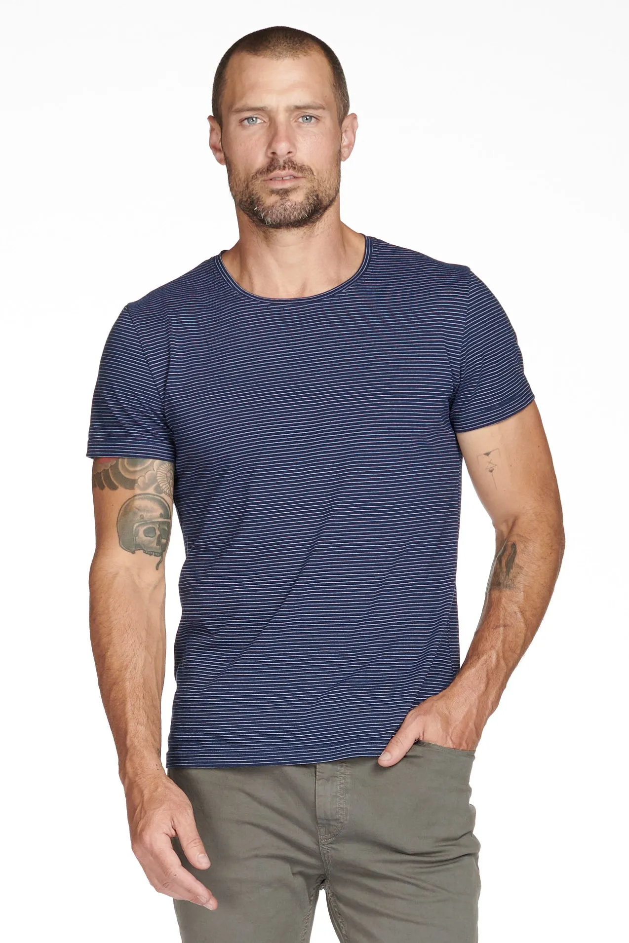 Men's Crew Neck Stripe Tee